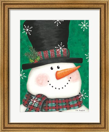 Framed Portrait Snowman Print