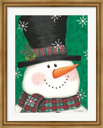 Framed Portrait Snowman Print