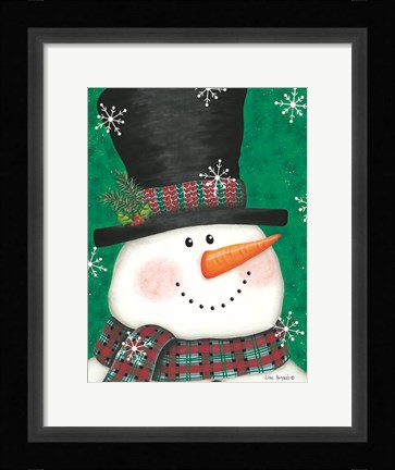 Framed Portrait Snowman Print