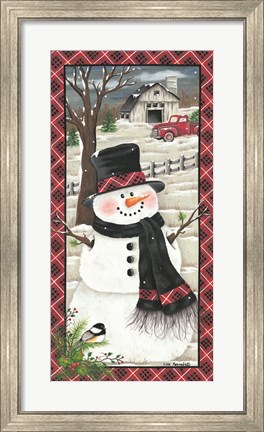 Framed Farmhouse Snowman Print