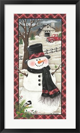 Framed Farmhouse Snowman Print