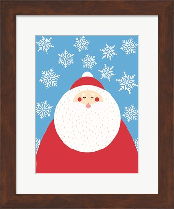 Framed Snowflake Santa Claus Print