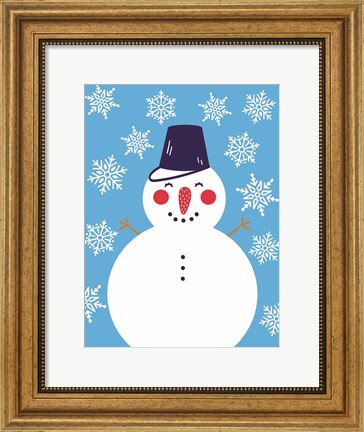 Framed Snowflake Snowman Print