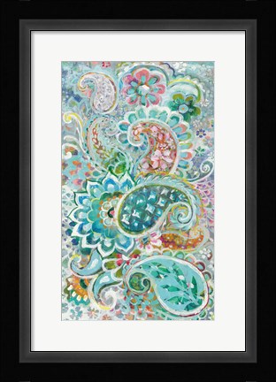 Framed Paisley Flowers Print
