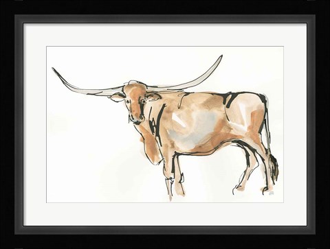 Framed Longhorn II Print