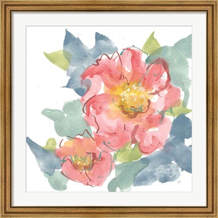 Framed Peony in the Pink II on White Print
