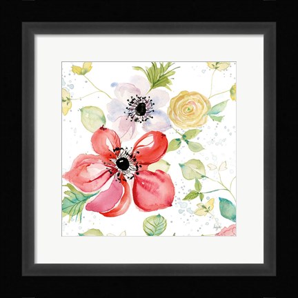 Framed Spray of Anemones II Print