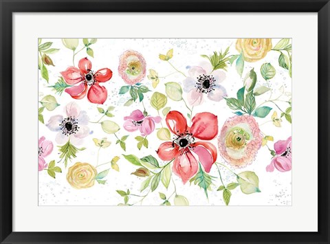 Framed Spray of Anemones I Print