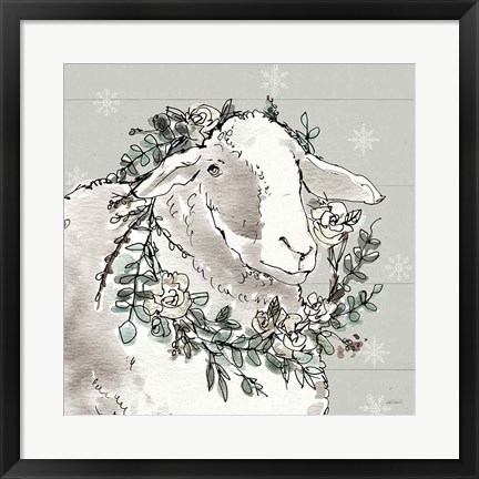 Framed Modern Farmhouse XIII Snowflakes Print