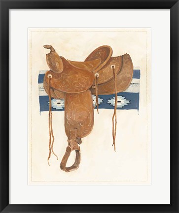 Framed Western Saddle II Light Print