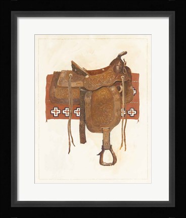 Framed Western Saddle I Light Print