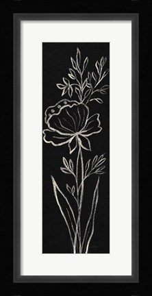 Framed Black Floral III Crop Print