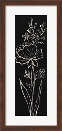 Framed Black Floral III Crop Print