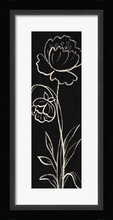 Framed Black Floral II Crop Print