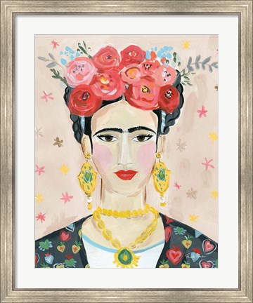 Framed Homage to Frida Neutral Print