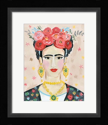 Framed Homage to Frida Neutral Print
