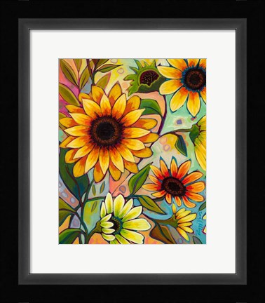 Framed Sunflower Power I Print