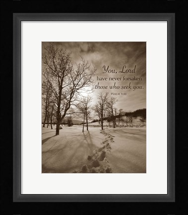Framed First Snow (You, Lord have never forsaken...) Print