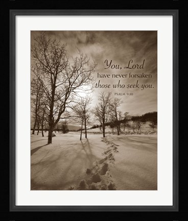 Framed First Snow (You, Lord have never forsaken...) Print