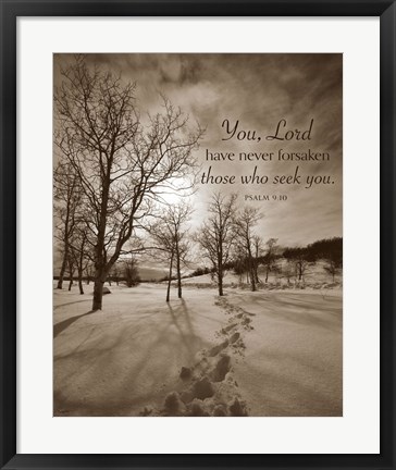 Framed First Snow (You, Lord have never forsaken...) Print