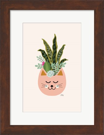 Framed Cats and Plants Print