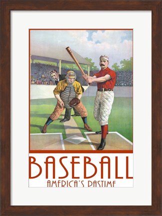 Framed Baseball America Print