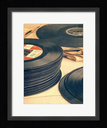 Framed Old 45s Print
