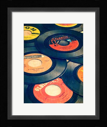 Framed Old Records Print