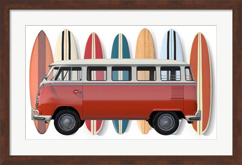 Framed Surfer Van Print