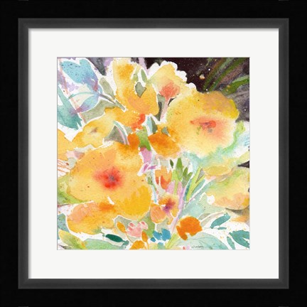 Framed Yellow Bouquet Print