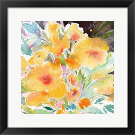 Framed Yellow Bouquet Print