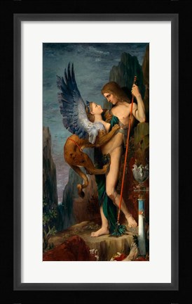 Framed Oedipus and the Sphinx, 1864 Print