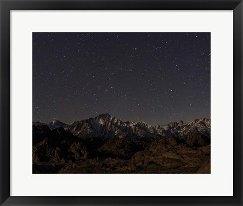 Framed Mount Whitney Moon &amp; Stars Print