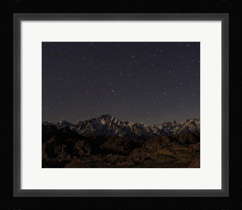 Framed Mount Whitney Moon &amp; Stars Print