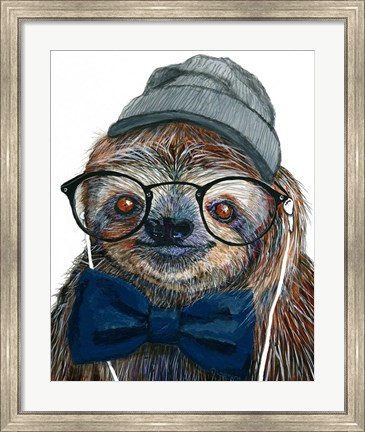 Framed Hipster Sloth Print