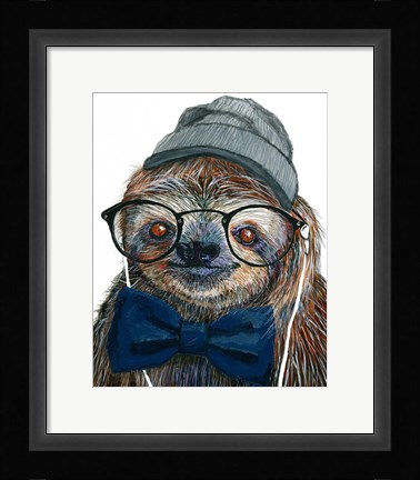 Framed Hipster Sloth Print