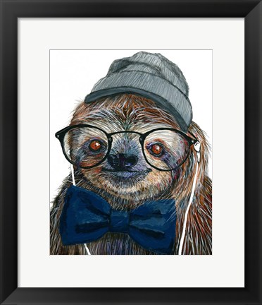 Framed Hipster Sloth Print