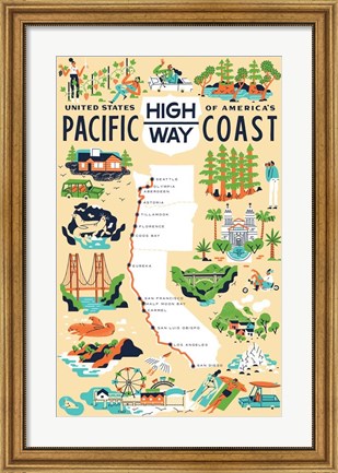 Framed Pacific Coast Highway Print