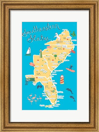 Framed Southeastern States Print