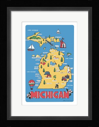 Framed Michigan Print