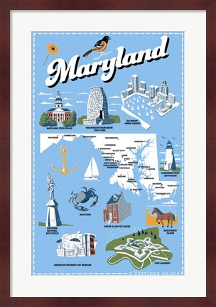 Framed Maryland Print