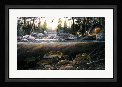Framed Fishing The Falls Print