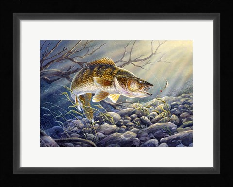 Framed Break Line Walleye Print