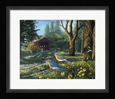 Framed Sleepy Hollow Bluebirds Print