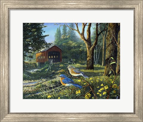 Framed Sleepy Hollow Bluebirds Print