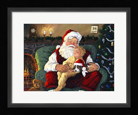 Framed Santa With Child Print