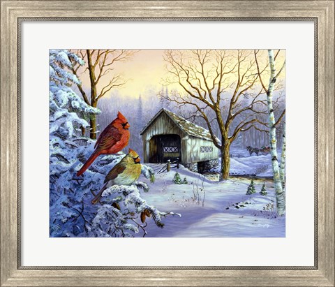 Framed Snowy Haven Print