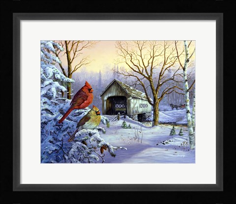 Framed Snowy Haven Print