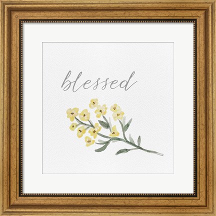 Framed Wildflowers and Sentiment I Print