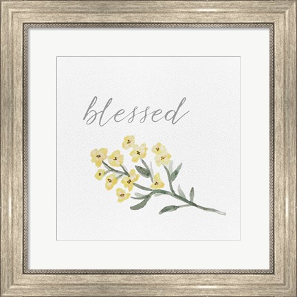 Framed Wildflowers and Sentiment I Print